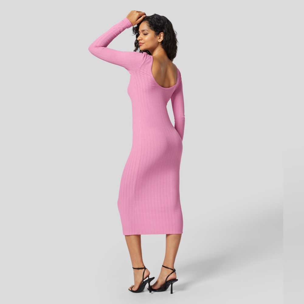 Open Back Pink Long Sleeve Bodycon Dress - Halara - New with Tags (NWT)